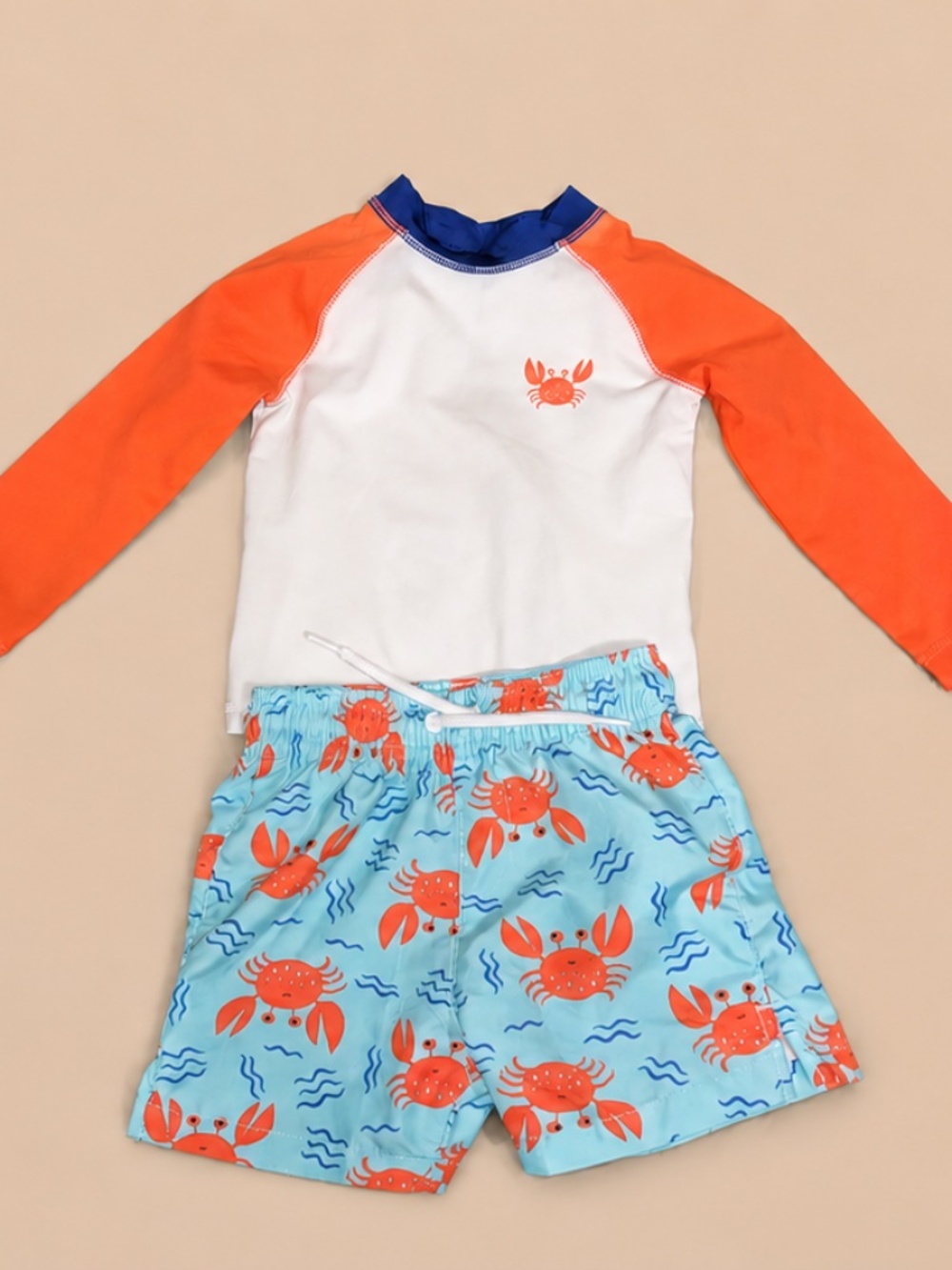 Place Sport Boys 2PC Crab Swim Set 18-24M NWT Orange Blue Dri-Fit